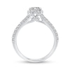 0.66 CT. T.W. Diamond Flower Frame Bypass Engagement Ring in 14K White Gold