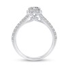 Thumbnail Image 3 of 0.66 CT. T.W. Diamond Flower Frame Bypass Engagement Ring in 14K White Gold