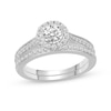 0.89 CT. T.W. Diamond Frame Bridal Set in 14K White Gold