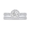 0.89 CT. T.W. Diamond Frame Bridal Set in 14K White Gold