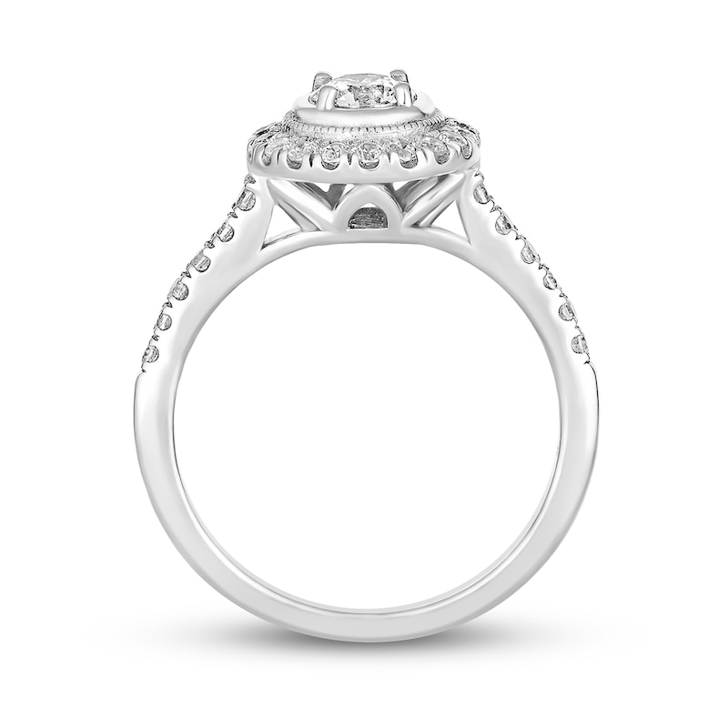 Main Image 2 of 0.74 CT. T.W. Diamond Frame Engagement Ring in 14K White Gold