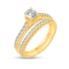 0.95 CT. T.W. Diamond Beaded Frame Bridal Set in 14K Gold