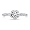 Thumbnail Image 2 of 0.66 CT. T.W. Diamond Flower Frame Engagement Ring in 14K White Gold