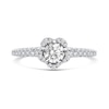 Thumbnail Image 4 of 0.66 CT. T.W. Diamond Flower Frame Engagement Ring in 14K White Gold