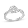 0.66 CT. T.W. Diamond Frame Split Shank Engagement Ring in 14K White Gold
