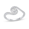0.46 CT. T.W. Diamond Bypass Engagement Ring in 14K White Gold