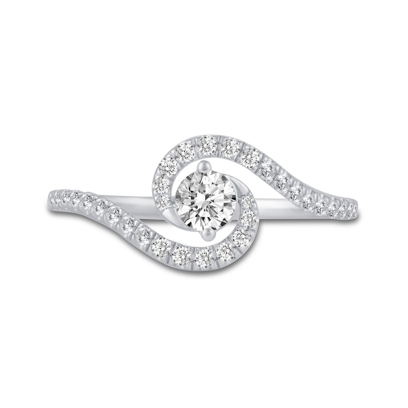 0.46 CT. T.W. Diamond Bypass Engagement Ring in 14K White Gold