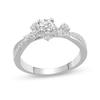 Thumbnail Image 1 of 0.46 CT. T.W. Diamond Crossover Shank Engagement Ring in 14K White Gold
