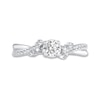 Thumbnail Image 3 of 0.46 CT. T.W. Diamond Crossover Shank Engagement Ring in 14K White Gold