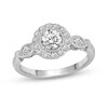 Thumbnail Image 4 of 0.90 CT. T.W. Diamond Flower Frame Marquise-Shaped Collar Bridal Set in 14K White Gold