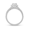 0.72 CT. T.W. Composite Pear-Shaped Diamond Frame Twist Shank Bridal Set in 14K White Gold