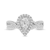 Thumbnail Image 3 of 0.72 CT. T.W. Composite Pear-Shaped Diamond Frame Twist Shank Bridal Set in 14K White Gold