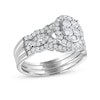 Thumbnail Image 0 of 1.37 CT. T.W. Composite Oval Diamond Three Piece Twist Shank Bridal Set in 14K White Gold