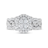 Thumbnail Image 3 of 1.37 CT. T.W. Composite Oval Diamond Three Piece Twist Shank Bridal Set in 14K White Gold