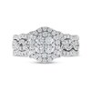 Thumbnail Image 3 of 1.37 CT. T.W. Composite Oval Diamond Three Piece Twist Shank Bridal Set in 14K White Gold