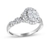 Thumbnail Image 4 of 1.37 CT. T.W. Composite Oval Diamond Three Piece Twist Shank Bridal Set in 14K White Gold