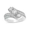 Thumbnail Image 0 of 1.00 CT. T.W. Diamond Bypass Past Present Future® Engagement Ring in 14K White Gold (I/I2)