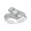 Thumbnail Image 1 of 1.00 CT. T.W. Diamond Bypass Past Present Future® Engagement Ring in 14K White Gold (I/I2)