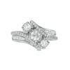 Thumbnail Image 2 of 1.00 CT. T.W. Diamond Bypass Past Present Future® Engagement Ring in 14K White Gold (I/I2)