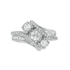 Thumbnail Image 3 of 1.00 CT. T.W. Diamond Bypass Past Present Future® Engagement Ring in 14K White Gold (I/I2)