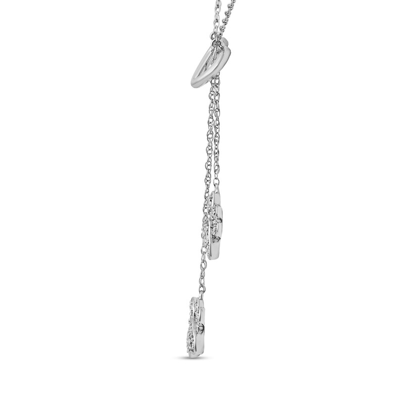 Main Image 2 of 0.20 CT. T.W. Diamond Lariat Necklace in Sterling Silver