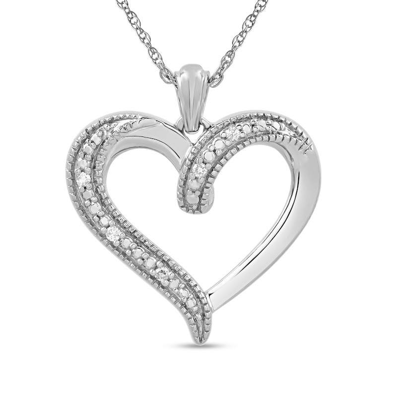 Diamond Accent Heart Pendant in Sterling Silver|Peoples Jewellers