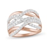 Thumbnail Image 0 of 1.00 CT. T.W. Diamond Multi-Row Crossover Ring in 10K Rose Gold