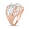 Thumbnail Image 1 of 1.00 CT. T.W. Diamond Multi-Row Crossover Ring in 10K Rose Gold