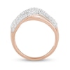 Thumbnail Image 2 of 1.00 CT. T.W. Diamond Multi-Row Crossover Ring in 10K Rose Gold