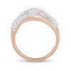 Thumbnail Image 2 of 1.00 CT. T.W. Diamond Multi-Row Crossover Ring in 10K Rose Gold