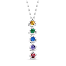 Gemstone Triangle Drop Pendant (1-5 Stones)