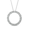 Marilyn Monroe™ Collection 0.95 CT. T.W. Baguette and Round Diamond Circle Pendant in 10K White Gold