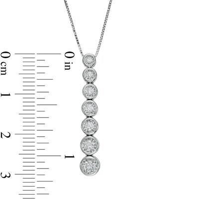 Marilyn Monroe™ Collection 0.33 CT. T.W. Diamond Graduated Drop Pendant in 10K White Gold