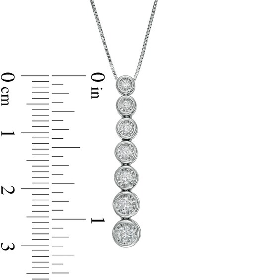Marilyn Monroe™ Collection 0.33 CT. T.W. Diamond Graduated Drop Pendant in 10K White Gold