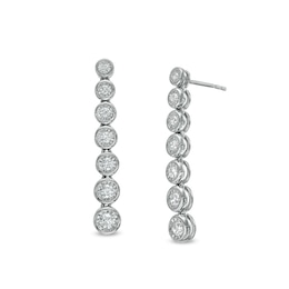 Marilyn Monroe™ Collection 0.50 CT. T.W. Diamond Graduated Drop Earrings in 10K White Gold