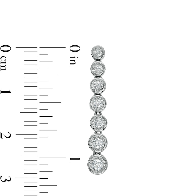 Main Image 2 of Marilyn Monroe™ Collection 0.50 CT. T.W. Diamond Graduated Drop Earrings in 10K White Gold