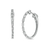 Thumbnail Image 1 of Marilyn Monroe™ Collection 0.50 CT. T.W. Baguette Diamond Hoop Earrings in 10K White Gold