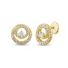 Thumbnail Image 1 of 0.50 CT. T.W. Diamond Double Circle Stud Earrings in 10K Gold
