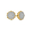 Thumbnail Image 1 of 0.12 CT. T.W. Composite Diamond Double Hexagon Stud Earrings in 10K Gold
