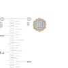 Thumbnail Image 3 of 0.12 CT. T.W. Composite Diamond Double Hexagon Stud Earrings in 10K Gold
