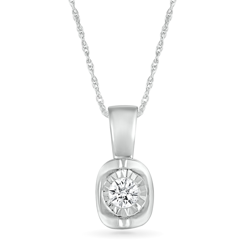 0.10 CT. Diamond Solitaire Pendant in 10K Gold