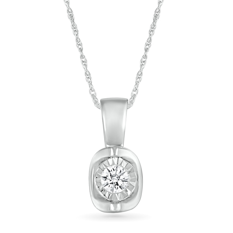 0.10 CT. Diamond Solitaire Pendant in 10K White Gold|Peoples Jewellers