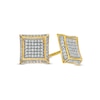 Thumbnail Image 0 of Men's 0.25 CT. T.W. Composite Diamond Concave Square Stud Earrings in 10K Gold