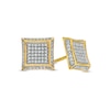 Thumbnail Image 1 of Men's 0.25 CT. T.W. Composite Diamond Concave Square Stud Earrings in 10K Gold