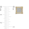 Thumbnail Image 3 of Men's 0.25 CT. T.W. Composite Diamond Concave Square Stud Earrings in 10K Gold