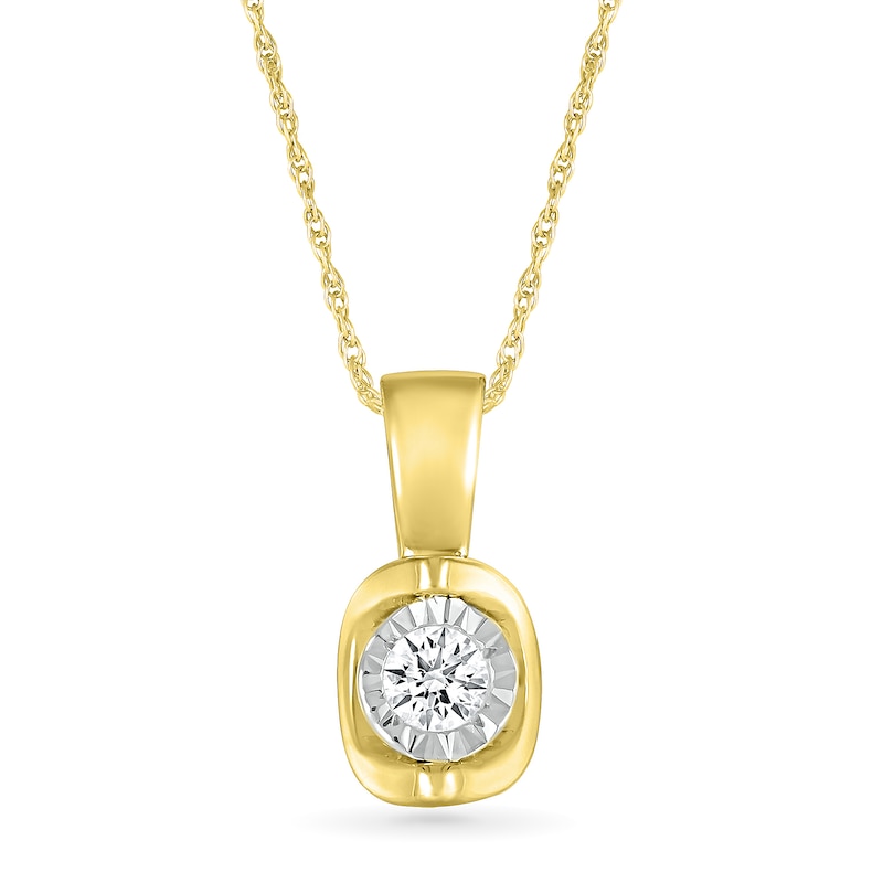 0.10 CT. Diamond Solitaire Pendant in 10K Gold