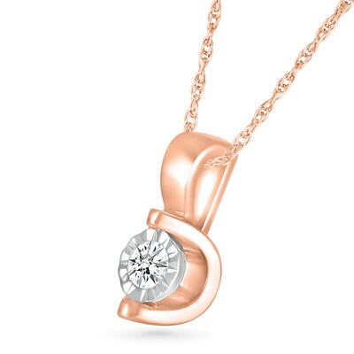 0.10 CT. Diamond Solitaire Pendant in 10K Rose Gold