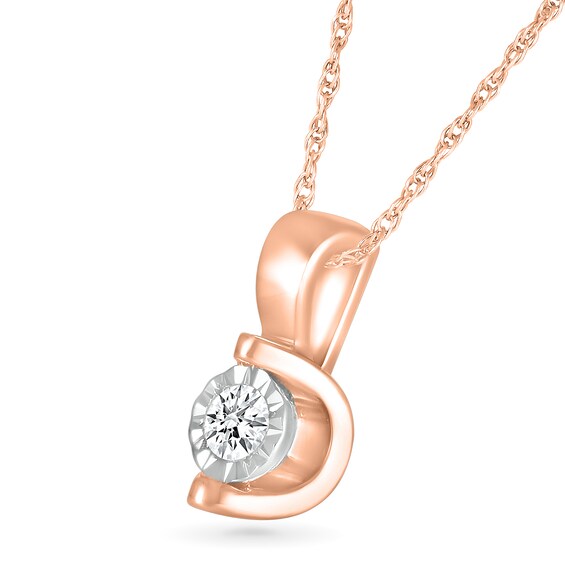 0.10 CT. Diamond Solitaire Pendant in 10K Rose Gold