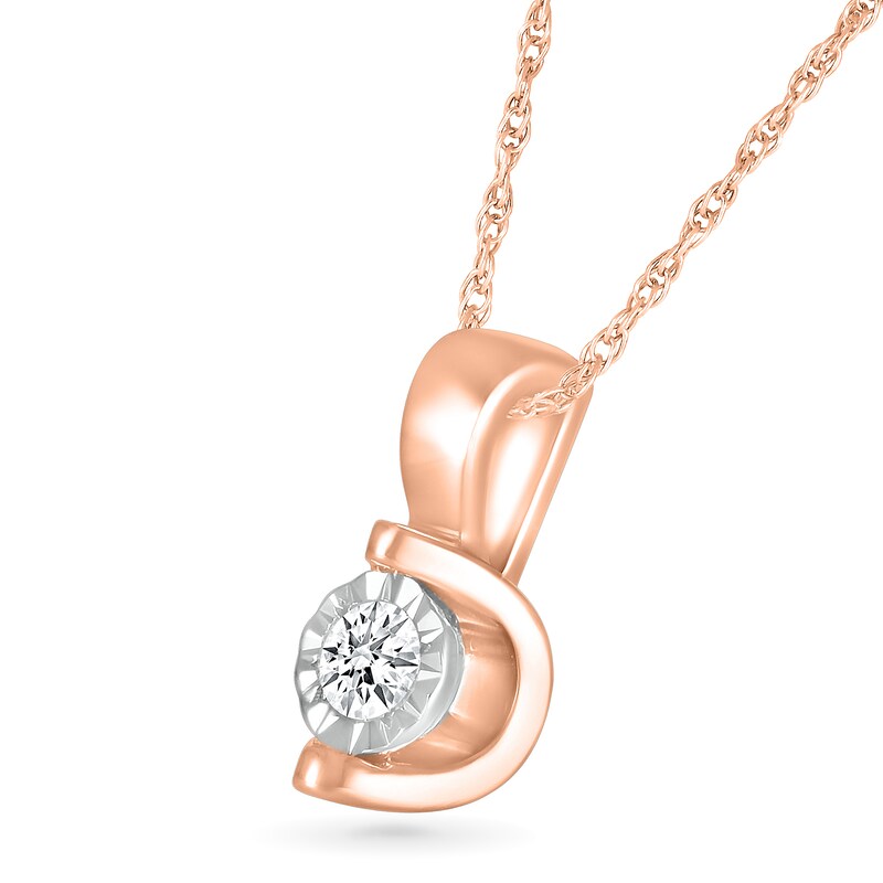 0.10 CT. Diamond Solitaire Pendant in 10K Rose Gold
