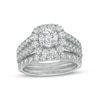 Thumbnail Image 0 of 2.50 CT. T.W. Diamond Frame Split Shank Bridal Set in 14K White Gold (I/I2)